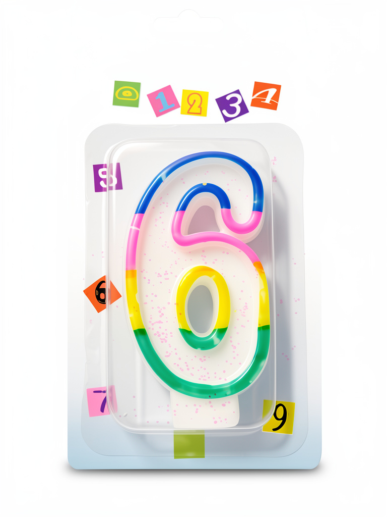 Velas para cumpleaños number candles 6