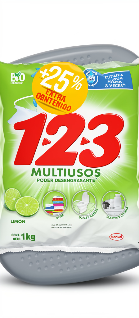123 DETERGENTE LIMON 1KG