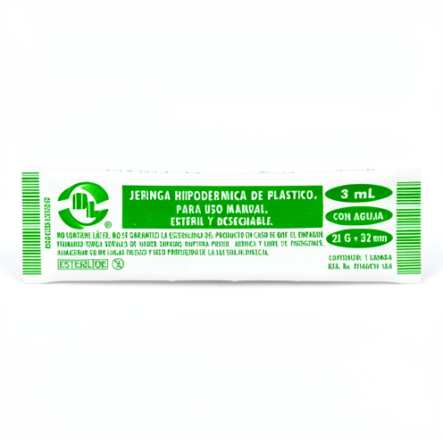 Jeringa verde 3ml pieza