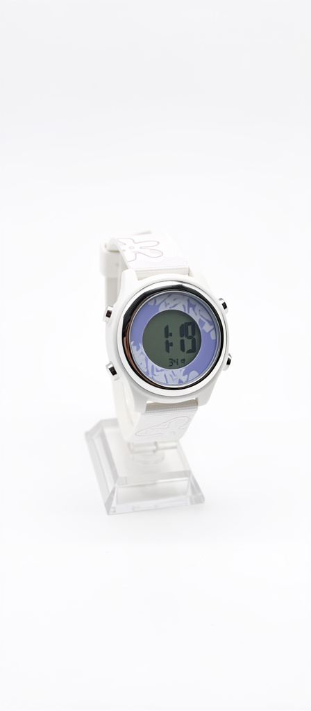 RELOJ BLANCO CON LILA
