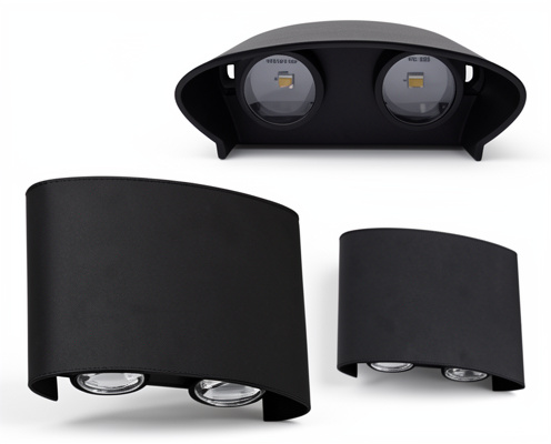 Aplique led de pared de 2 ojos