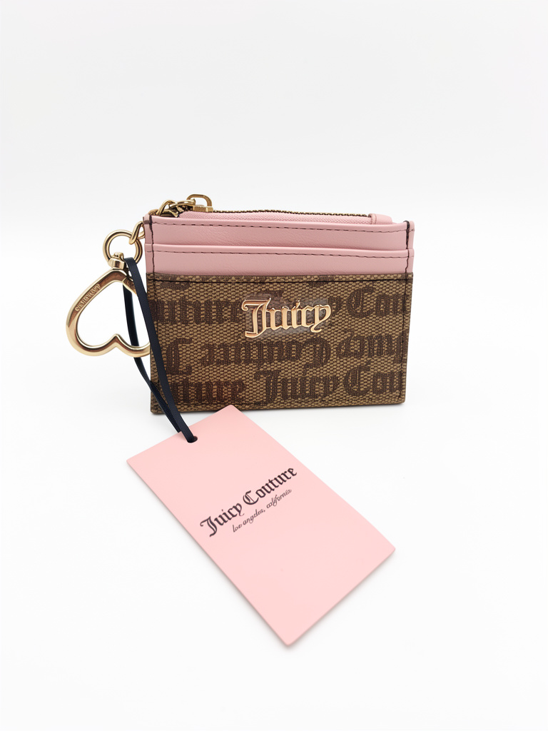 Tarjetero / Monedero Juicy Couture marrón con rosado
