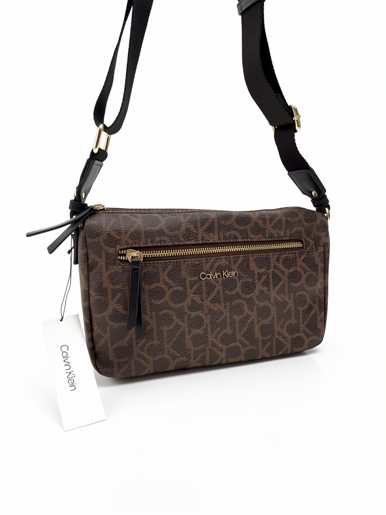 CrossBody Calvin Klein marrón monogrameado