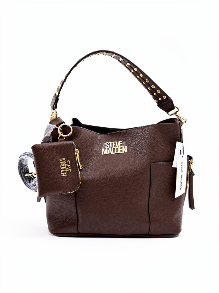 Baguette / Crossbody Steve Madden tachas marrón