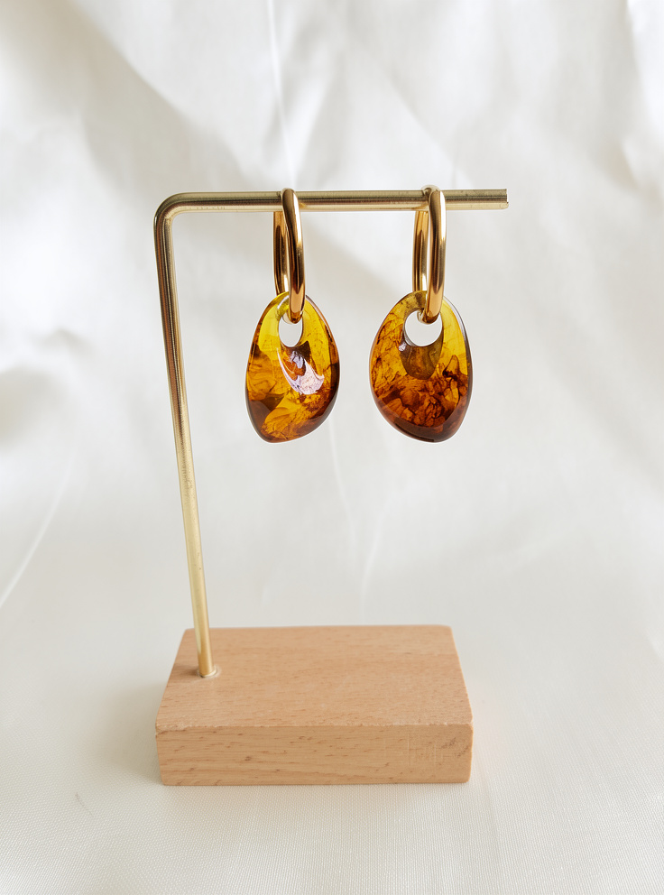 ARETES ARGOLLA COLGANTE ACRILICO