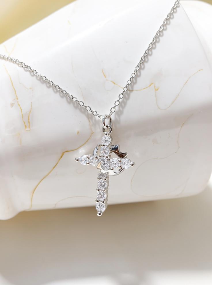 COLLAR CRUZ CORONA SILVER