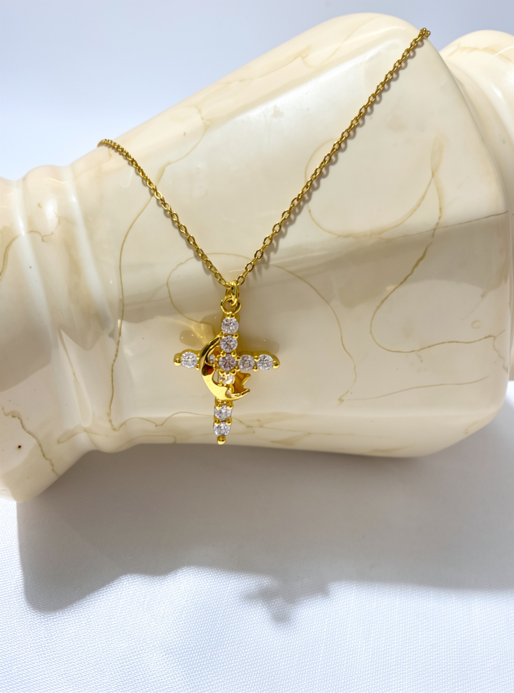 COLLAR CRUZ CORONA GOLD