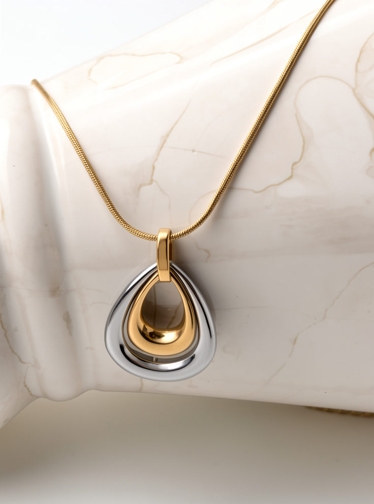 COLLAR GOTA SILVER GOLD ACERO PREMIUM