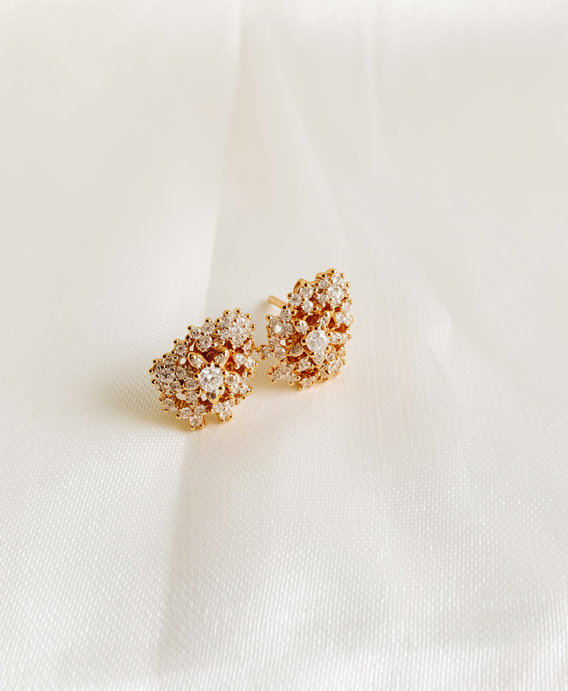 ARETES POSTE GOTA CON CIRCONES XUPING ROSE