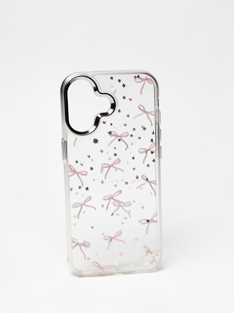 Funda ip17 transparente moños