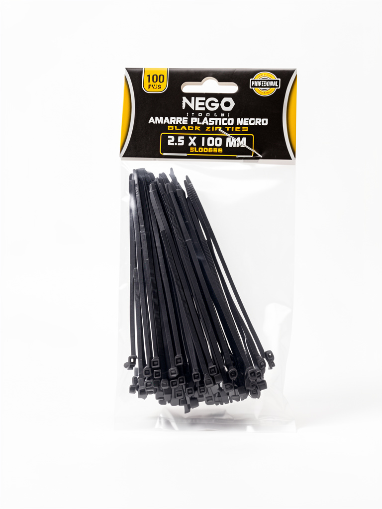 Amarres plásticos negros paquete