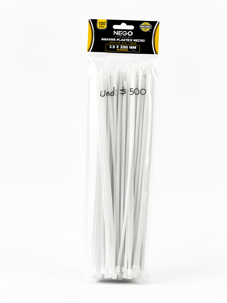 Amarres plásticos blancos 30cm paquete