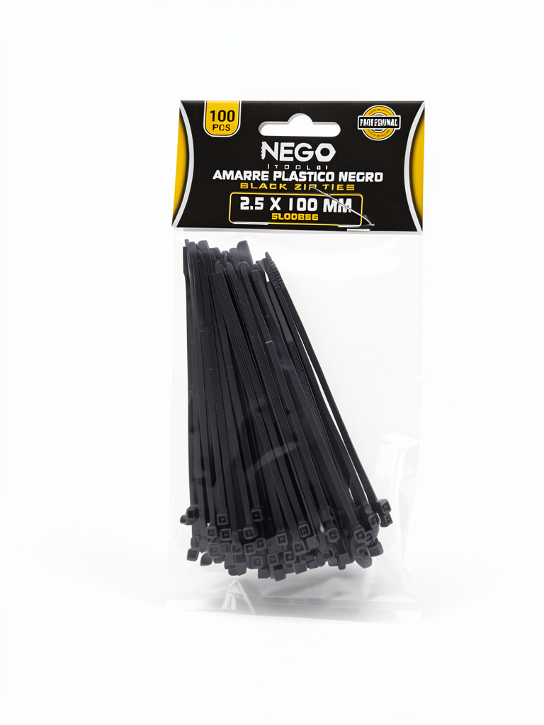 Amarres negros plásticos 10cm X UND