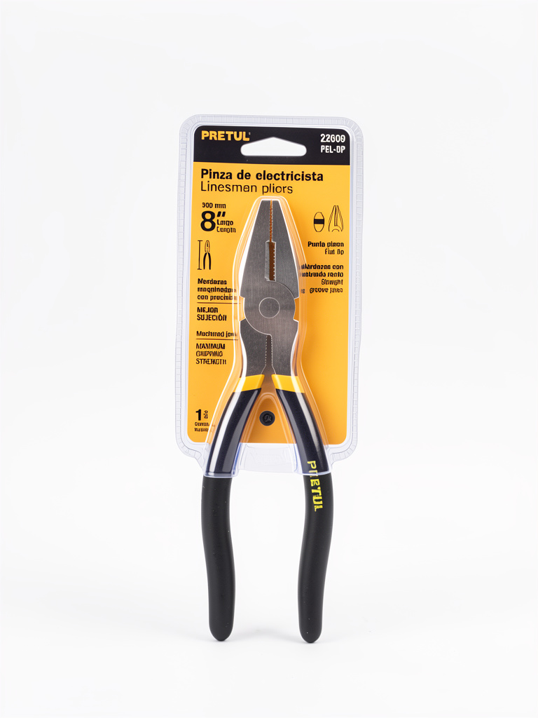 Pinza de electricista 8" mango pvc