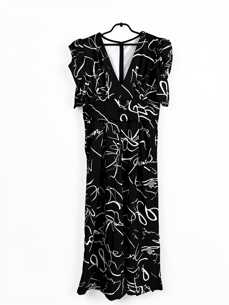 Mono negro estampado de fiesta