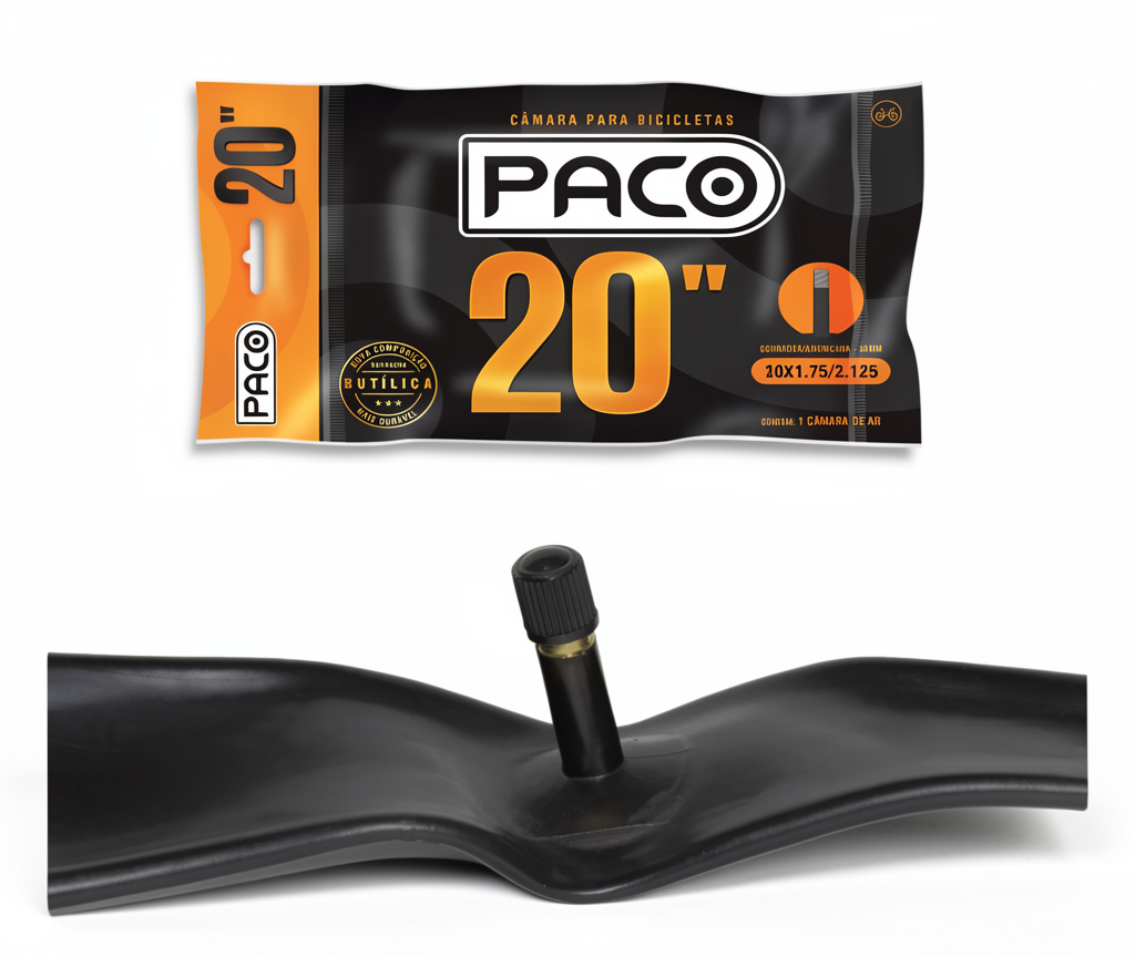 [12234JU] Câmara aro 20x1.75 válvula grossa PACO