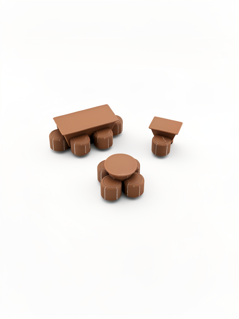 Mesa con 6 sillas para exterior