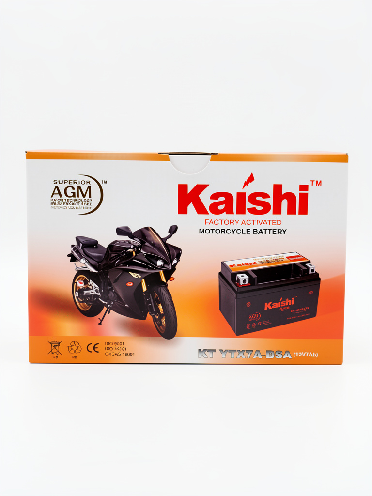 BATERIA YTX7A-BS KAÍSHI AN125, FREEWAY125, DAKAR, TNT150, HIDRA125, SERAPH125/150, ITALIKA DM150