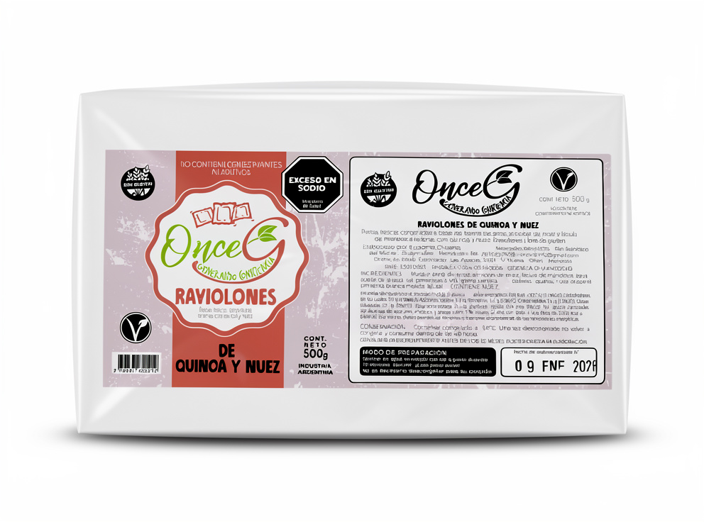 Raviolones quinoa y nuez ONCE