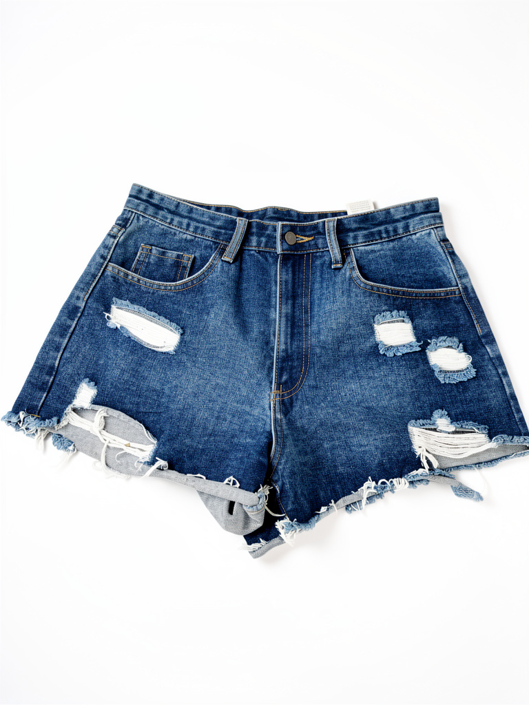 Short de mezclilla azul desgastado