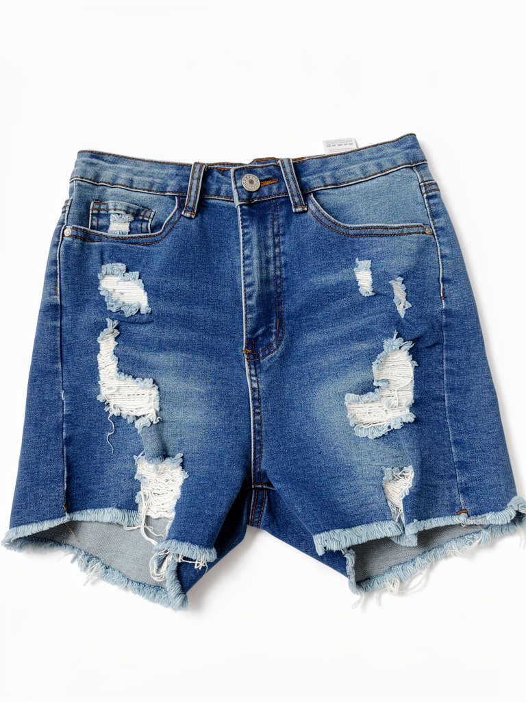 Short de jean azul rasgado