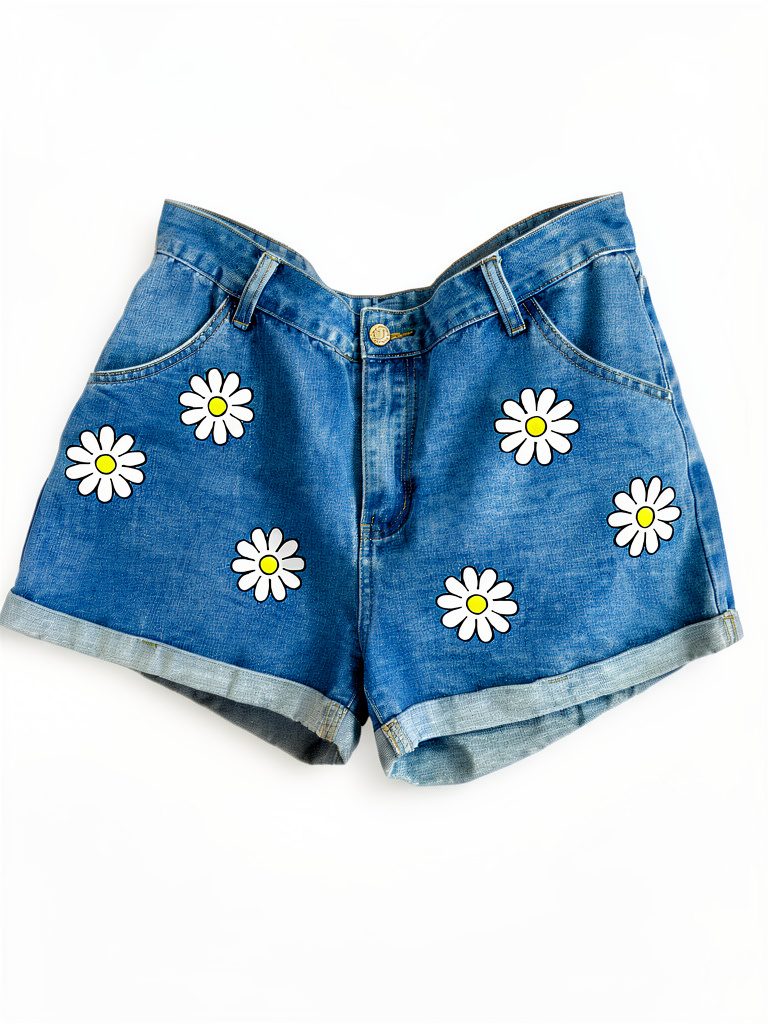 Short jean azul margaritas