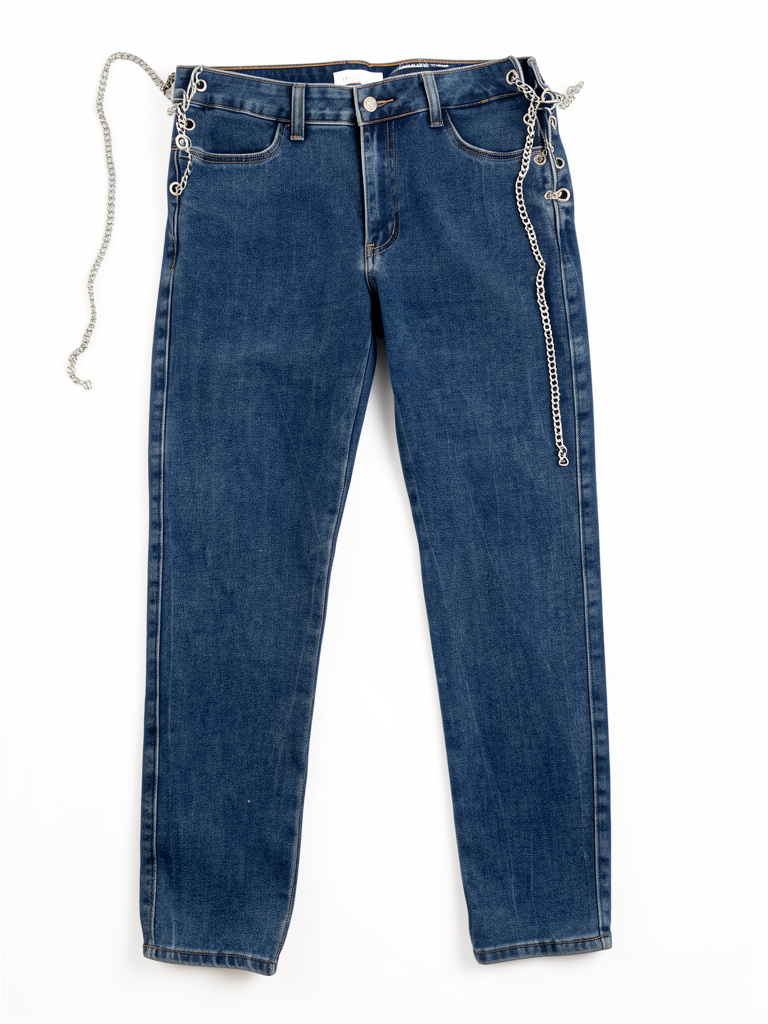 Jeans con cadena a la cintura