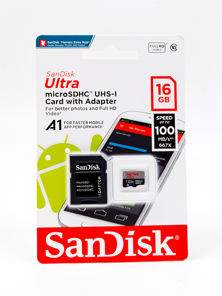 SanDisk Ultra microSD 16GB con adaptador