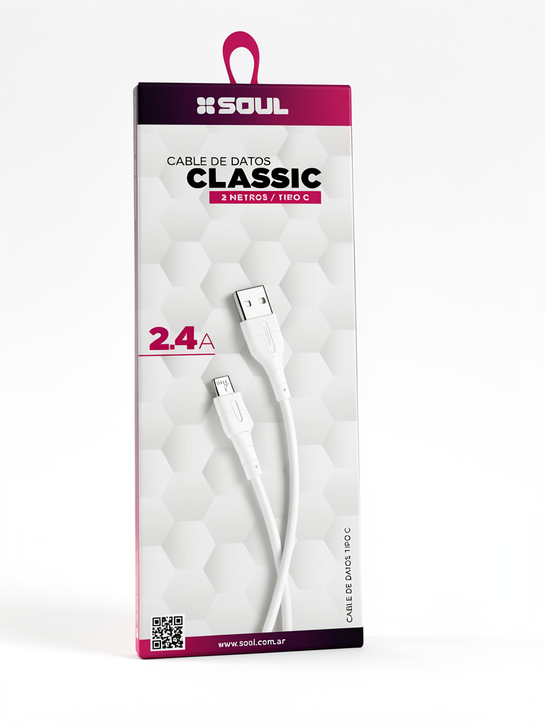 Soul cable de datos Classic blanco 2m