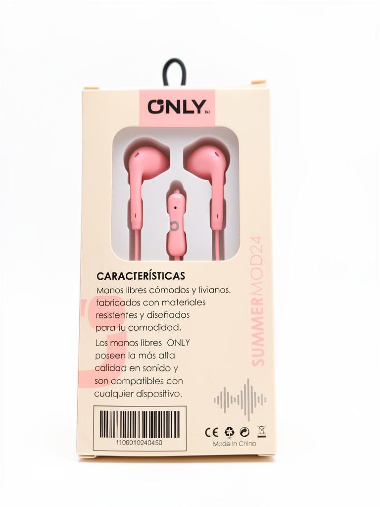 ONLY auriculares rosados