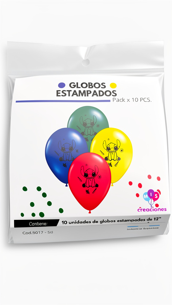 Globos estampados Stitch