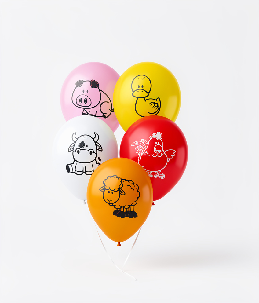Globos estampados Animales de la Granja