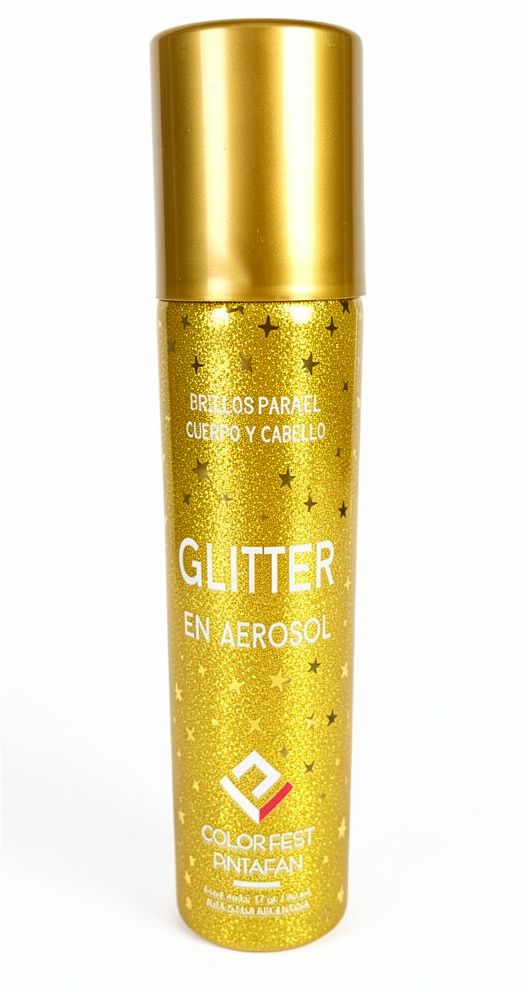 Glitter en Aerosol Dorado