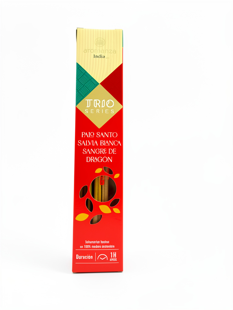 Sahumerios aromanza "Trio Series" palo santo-salvia blanca-sangre de dragón