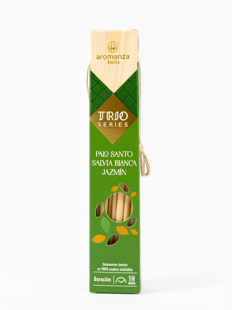 Sahumerios aromanza "Trio Series" palo santo-salve blanca-jazmín