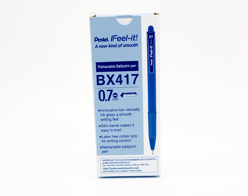Lapicero Pentel Punta Fina 0.7 Color Azul