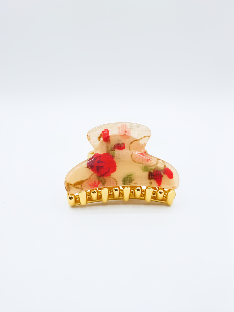 Broche floreado chico dorado 5