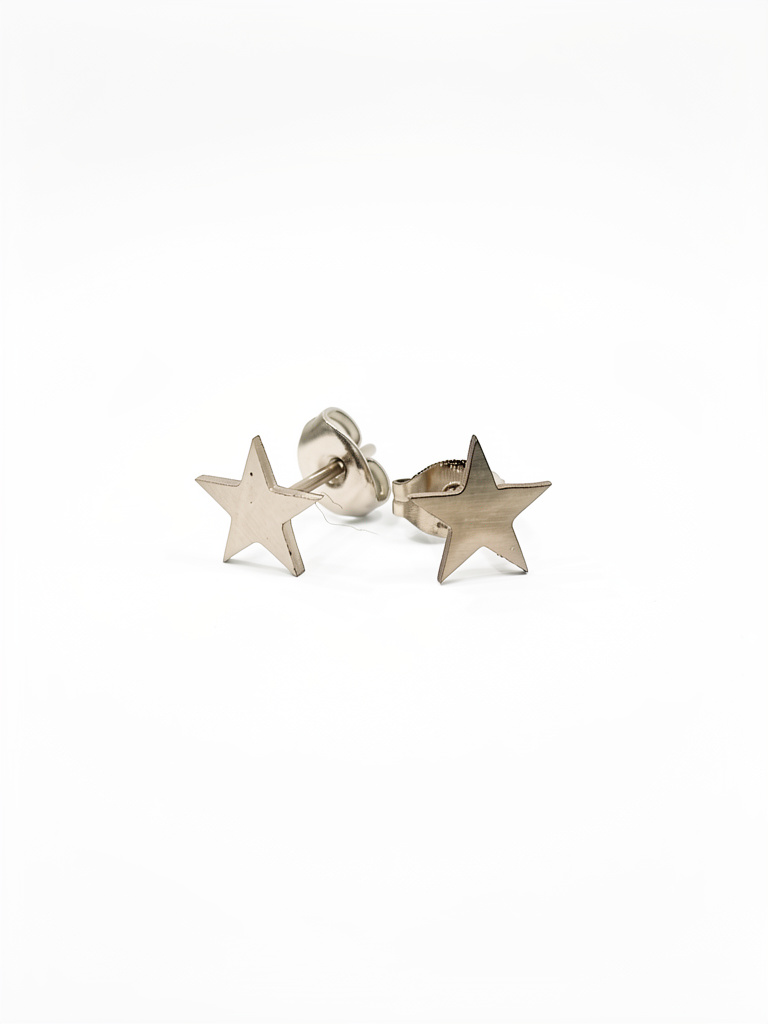 Aritos acero liso Estrella 1