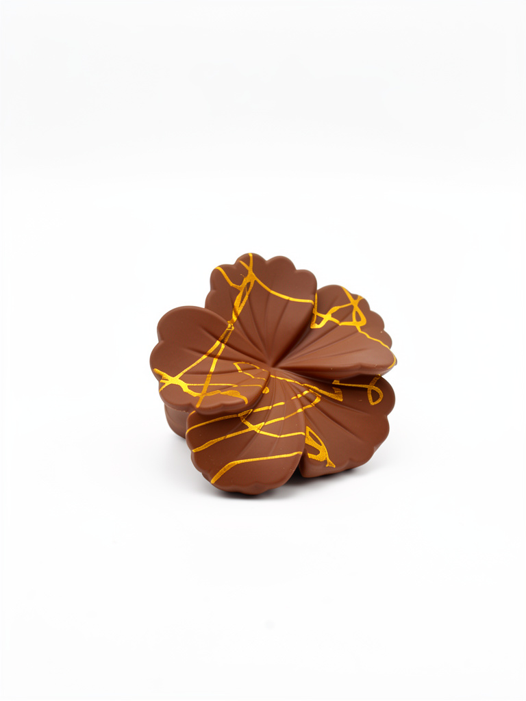 Broche mediano flor veteado M