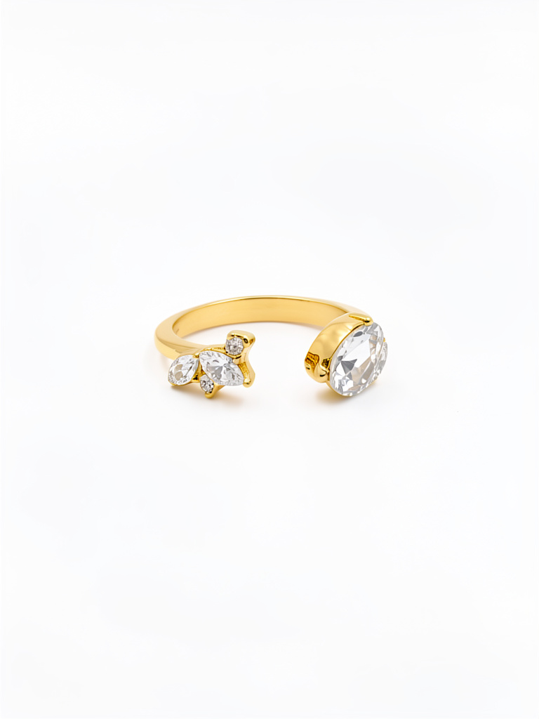 Anillo bijou dorado Strass 2