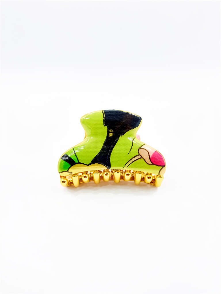Broche floreado chico dorado 4