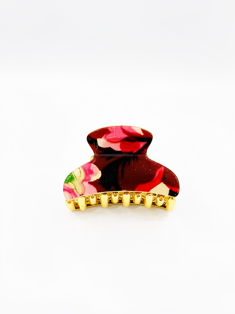Broche floreado chico dorado 3