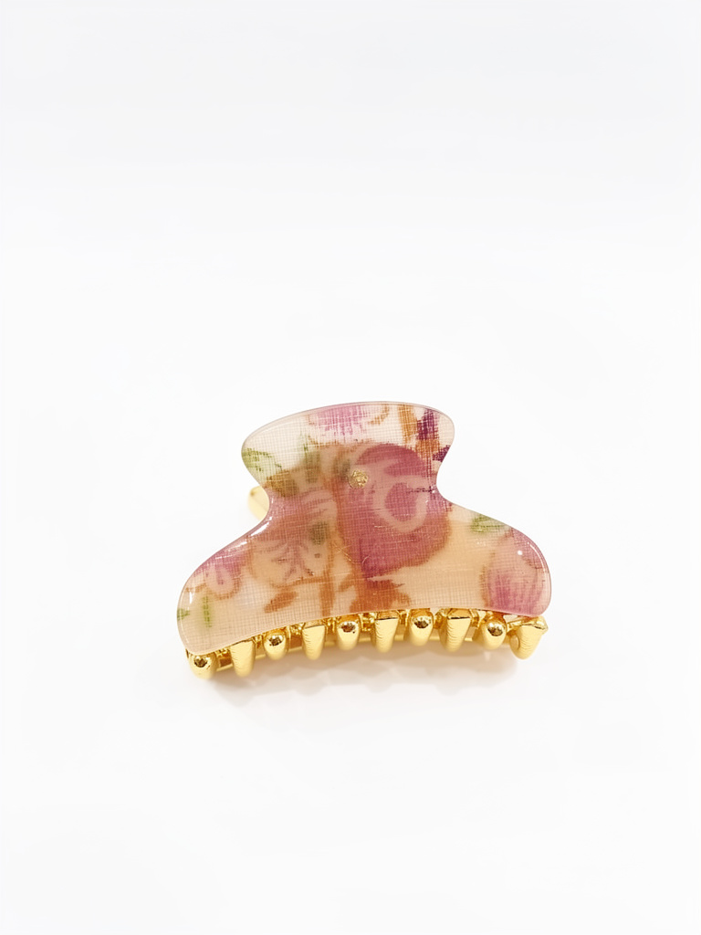 Broche floreado chico dorado 6
