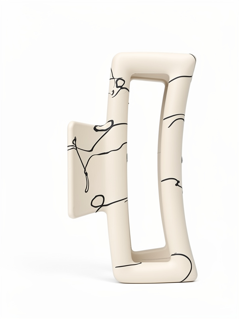 Broche Rectangular grande Veteado redondeado Be