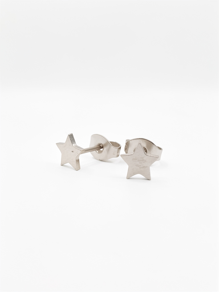 Aritos acero liso Estrella 2