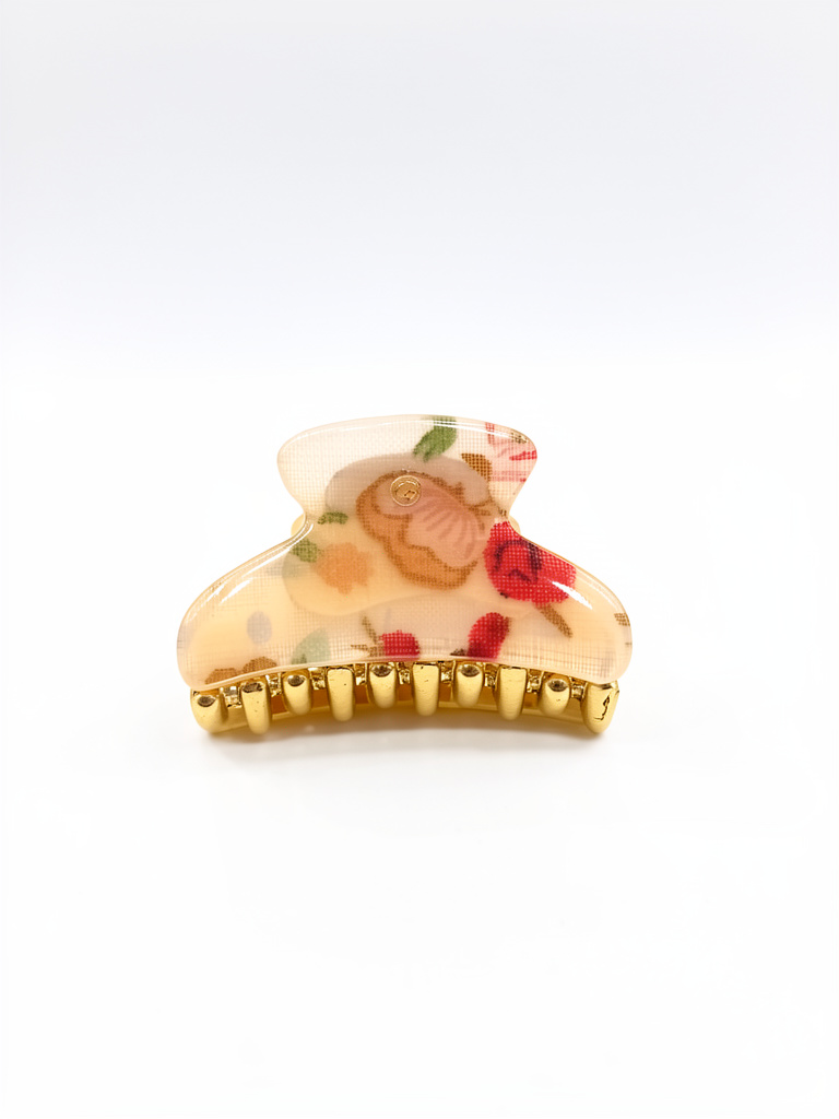 Broche floreado chico dorado 1