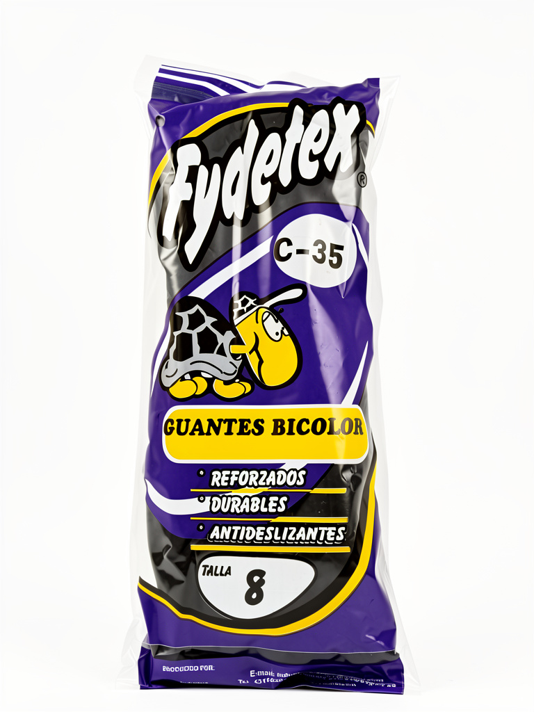 Guantes bicolor reforzados antideslizantes calibre 35