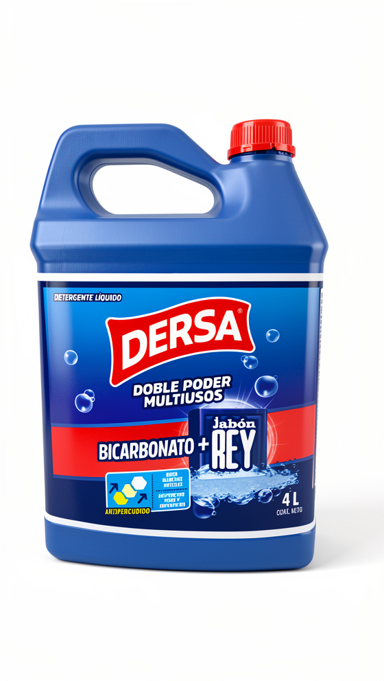 Detergente Líquido Dersa Con bicarbonato + Rey 50 Lavadas