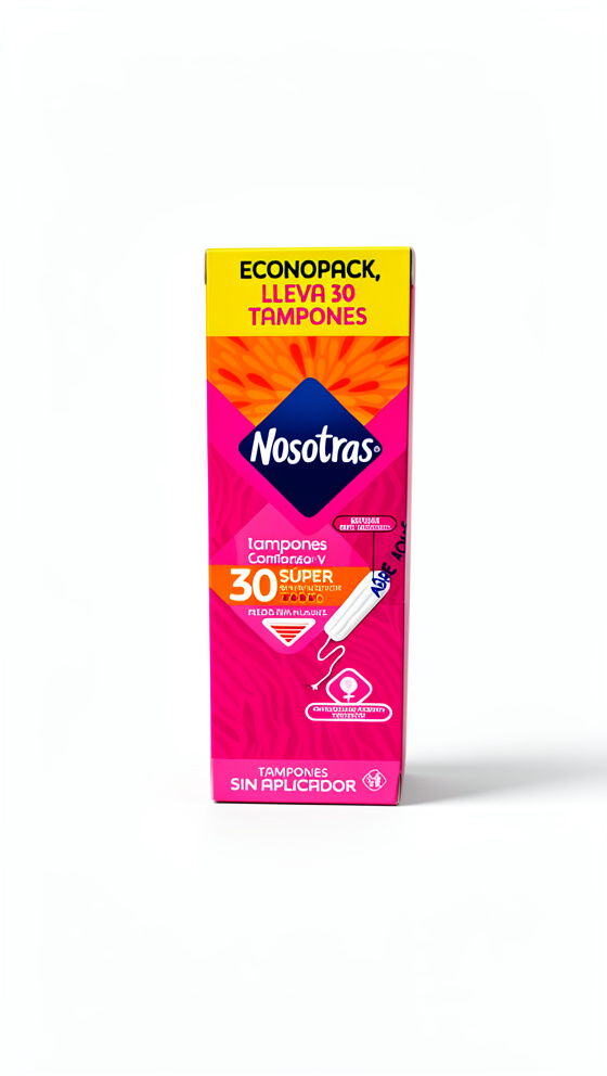 Tampones Nosotras Super Sin Aplicador Econopack Caja X 30 Und
