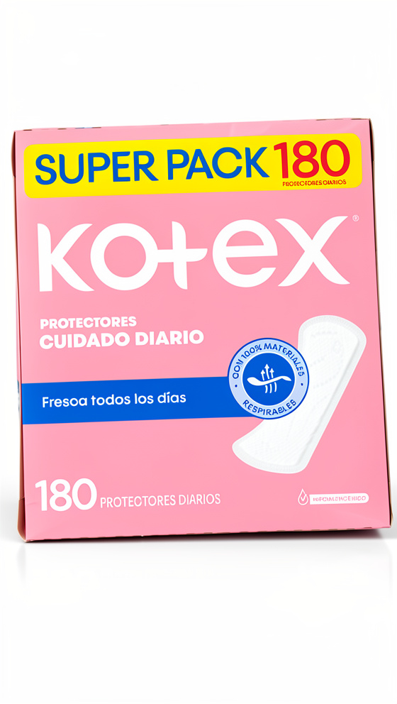 Protectores Kotex Cuidado Diario Super pack X 180 unidades